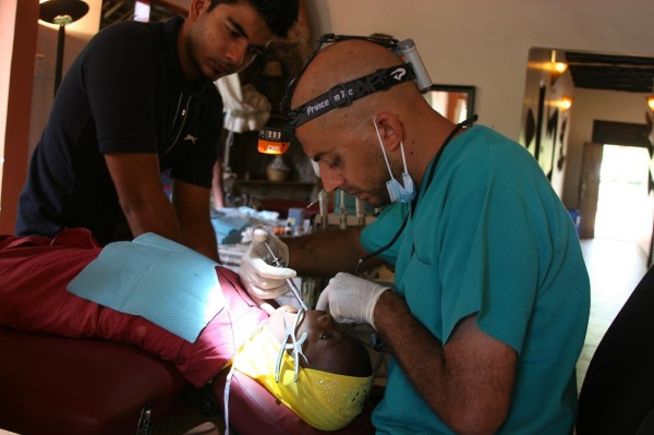 Dentist in action