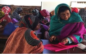 Embroidery classes for the women of Matemwe